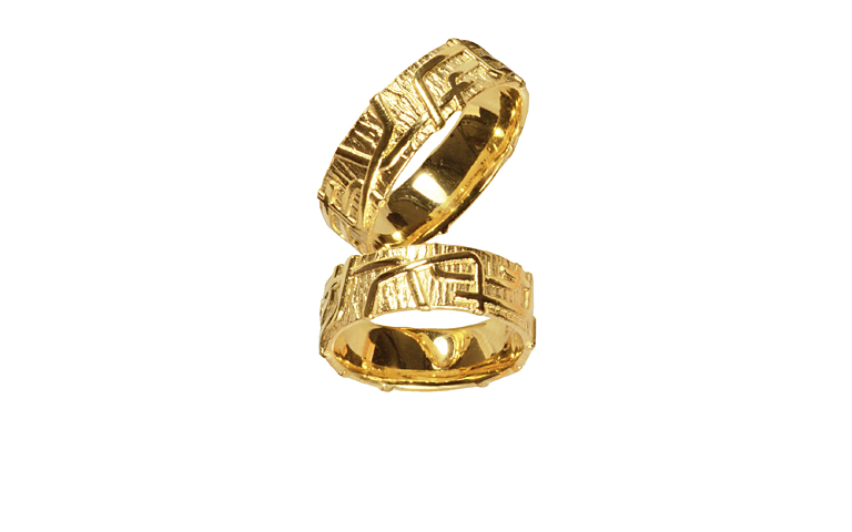 05121+05122--wedding rings, gold 750